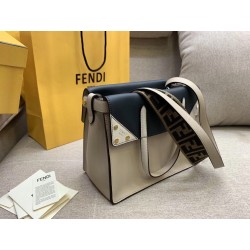 Fendi Regular Flip Tote Bag In Beige Calfskin 995