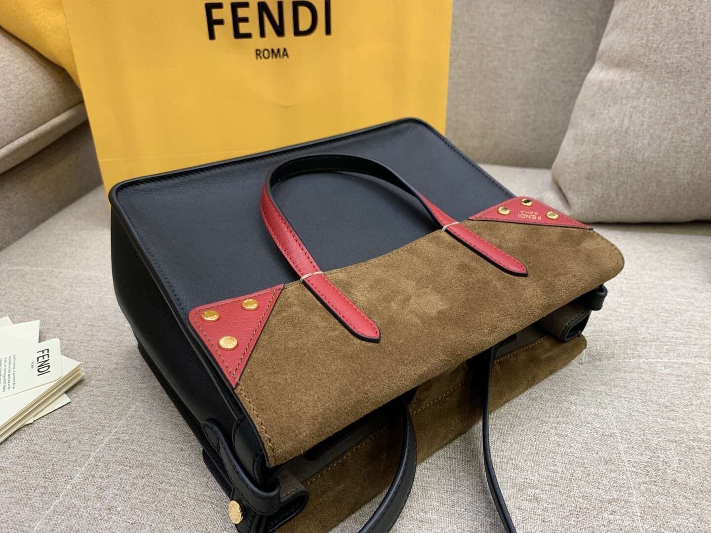 Fendi Regular Flip Tote Bag In Black Calfskin 037