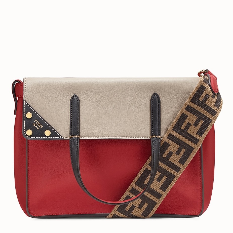 Fendi Regular Flip Tote Bag In Red Calfskin 066