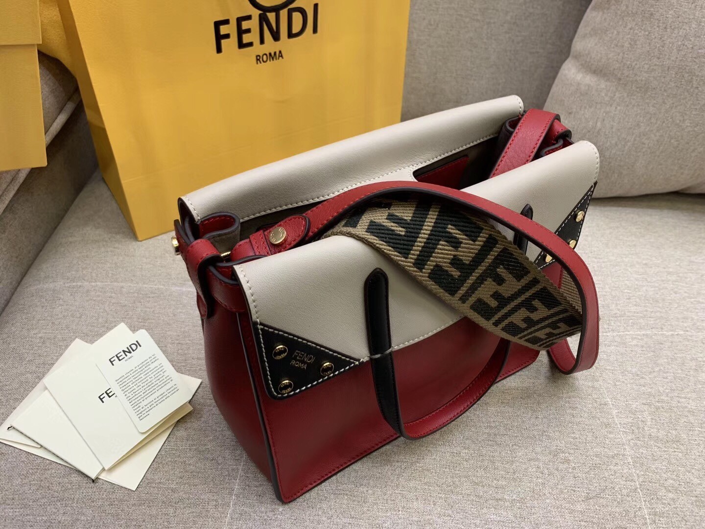 Fendi Regular Flip Tote Bag In Red Calfskin 066