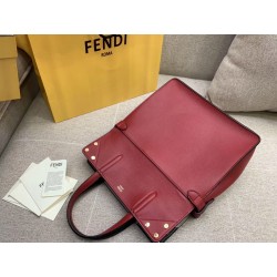 Fendi Regular Flip Tote Bag In Red Calfskin 066