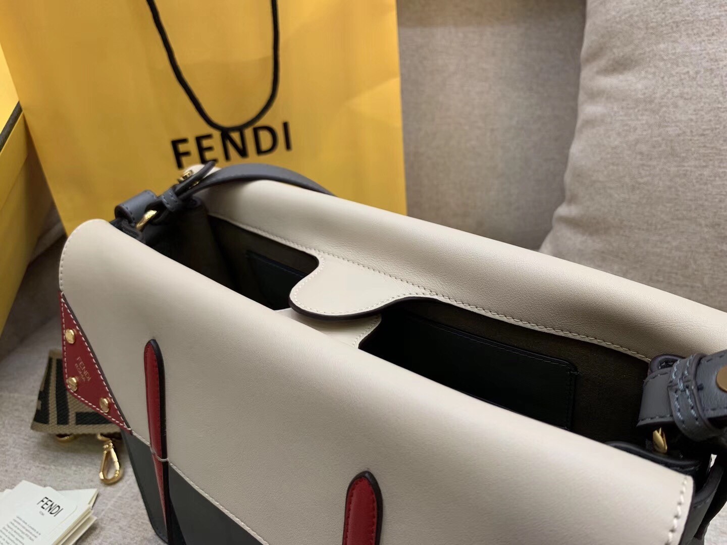 Fendi Large Flip Tote Bag In Grey Calfskin 272