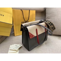 Fendi Large Flip Tote Bag In Grey Calfskin 272