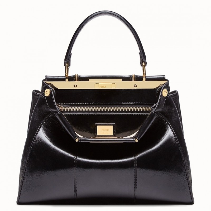 Fendi Peekaboo Medium Bag In Black Lambskin 246