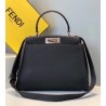 Fendi Selleria Peekaboo Medium Bag In Black Roman Leather 562