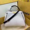 Fendi Selleria Peekaboo Medium Bag In White Roman Leather 587