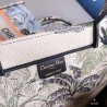 Dior Book Tote Bag In Green Toile De Jouy Tropicalia 939