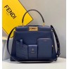 Fendi Peekaboo Pocket Medium Bag In Blue Calfskin 650