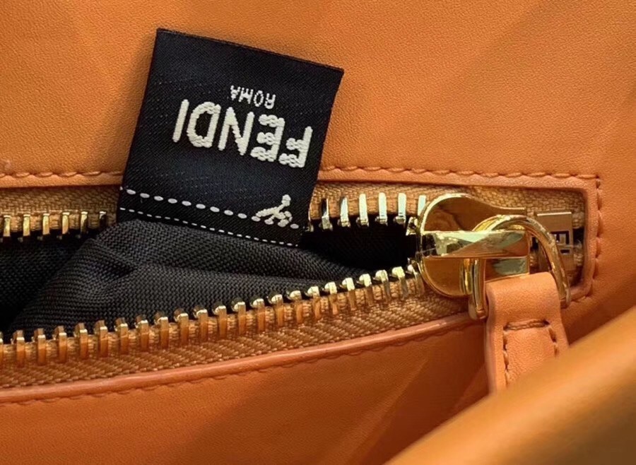 Fendi Peekaboo Pocket Medium Bag In Orange Calfskin 203