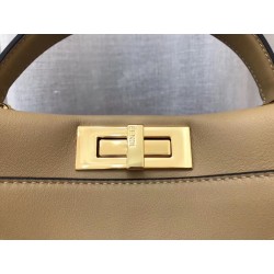 Fendi Beige Peekaboo Medium Bag With Pequin Motif 214