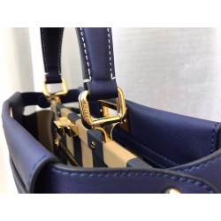 Fendi Blue Peekaboo Medium Bag With Pequin Motif 280