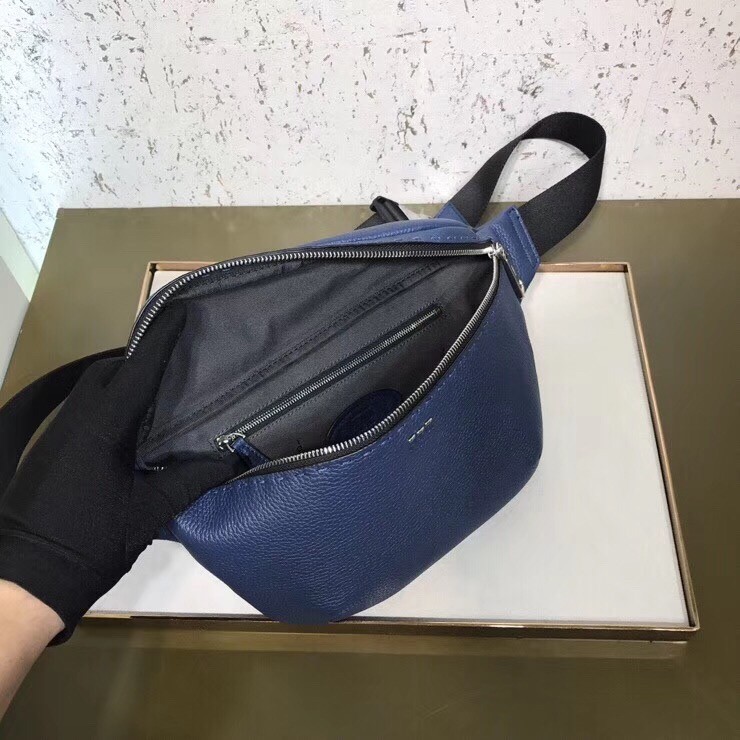 Fendi Belt Bag In Blue Romano Leather 867