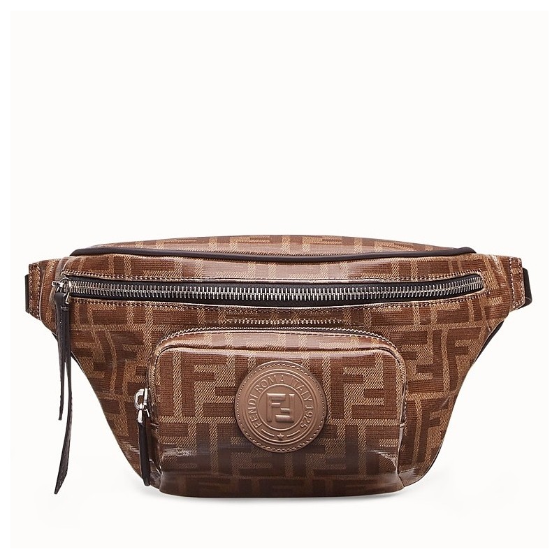 Fendi Belt Bag In Glazed Fabric With FF Motif 153