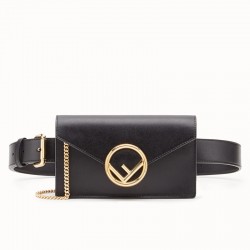 Fendi Kan I F Belt Bag In Black Calfskin 513