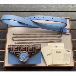 Fendi Blue Kan I F Belt Bag With FF Motif 135