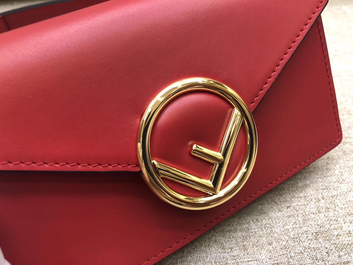 Fendi Kan I F Belt Bag In Red Calfskin 155