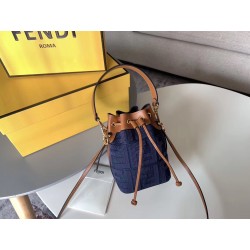 Fendi Mon Tresor Mini Bucket Bag In Blue Denim  272