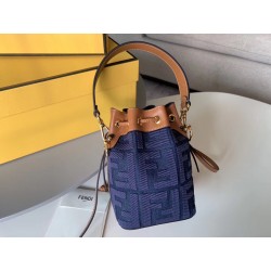 Fendi Mon Tresor Mini Bucket Bag In Blue Denim  272