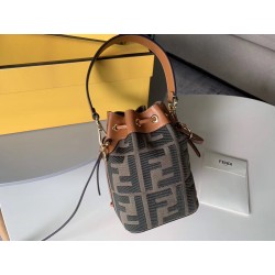 Fendi Mon Tresor Mini Bucket Bag In Green Denim 972