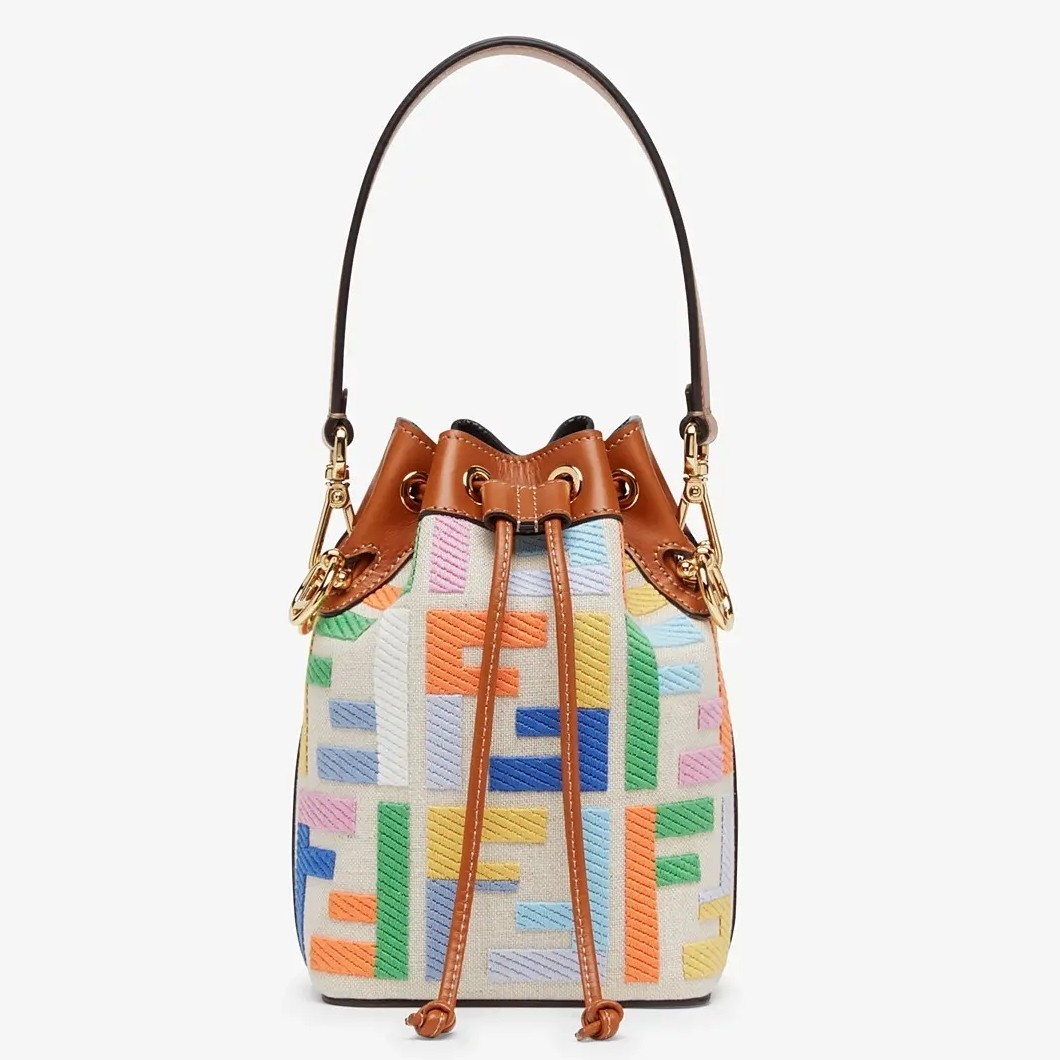 Fendi Mon Tresor Mini Bucket Bag In Multicolour Canvas 723