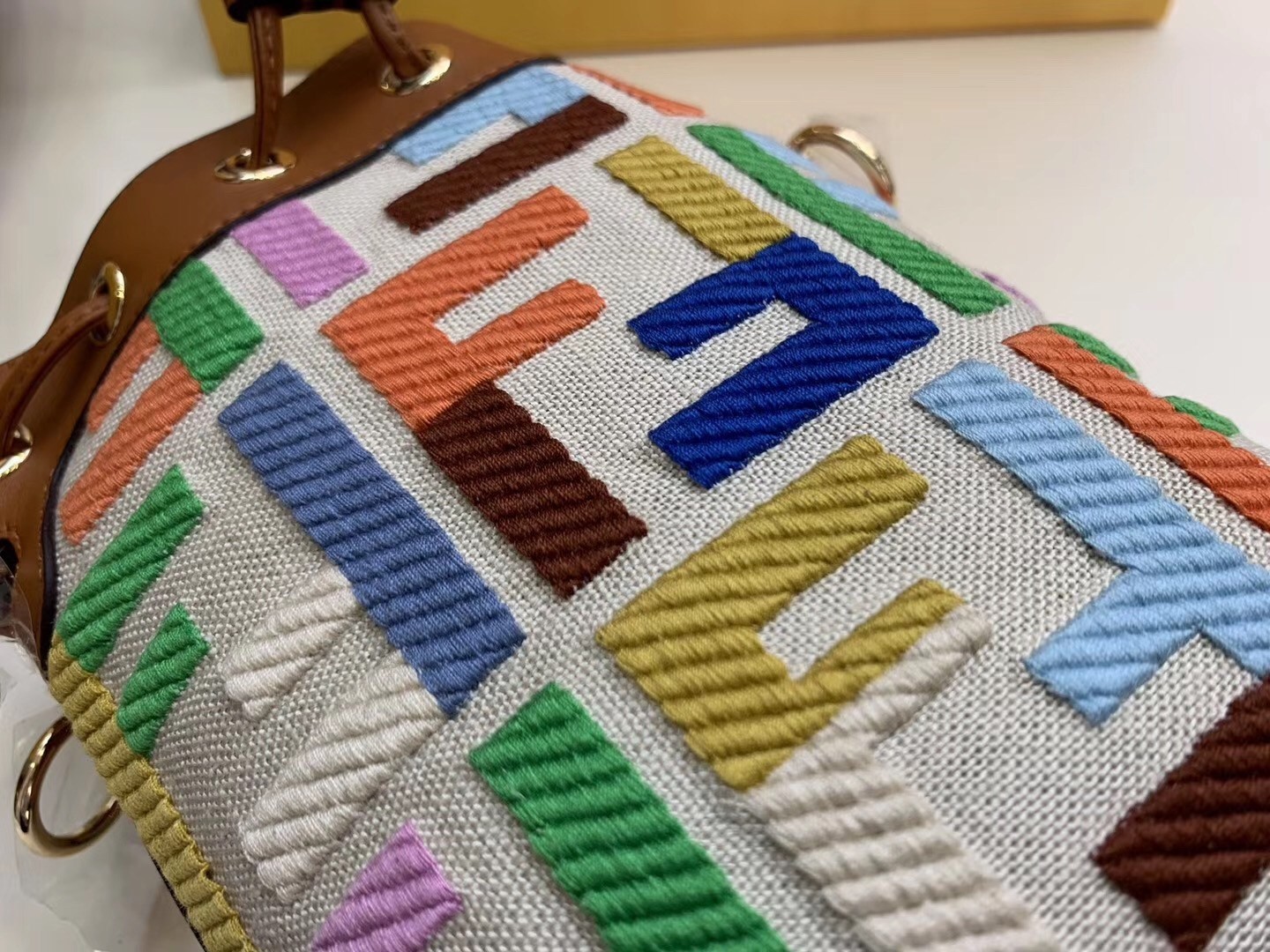 Fendi Mon Tresor Mini Bucket Bag In Multicolour Canvas 723