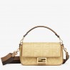 Fendi Baguette Medium Bag In Natural Straw 785