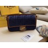 Fendi Baguette Medium Bag In Blue Denim 230