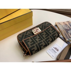 Fendi Baguette Medium Bag In Green Denim 265