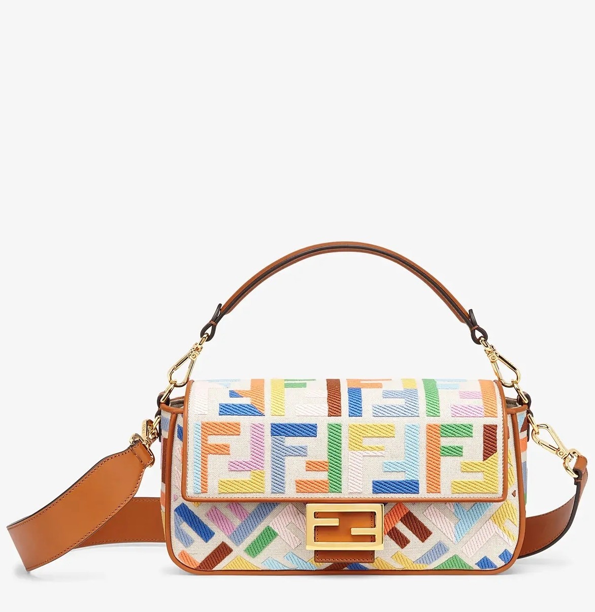 Fendi Baguette Medium Bag In Multicolour Canvas 294