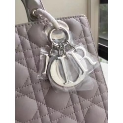 Dior Medium Lady Dior Bag In Grey Lambskin 024