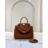 Fendi Peekaboo Mini Bag In Brown Interlace Leather 713