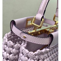 Fendi Peekaboo Mini Bag In Lilac Interlace Leather 255