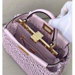 Fendi Peekaboo Mini Bag In Lilac Interlace Leather 255