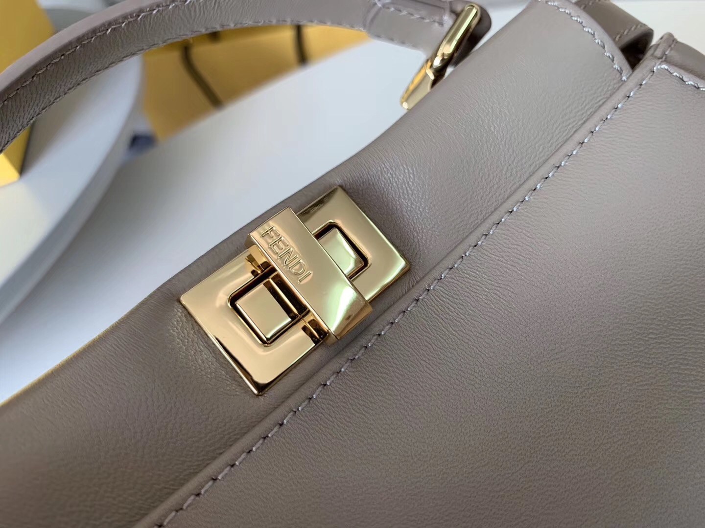 Fendi Peekaboo Mini Bag In Grey Nappa Leather 277