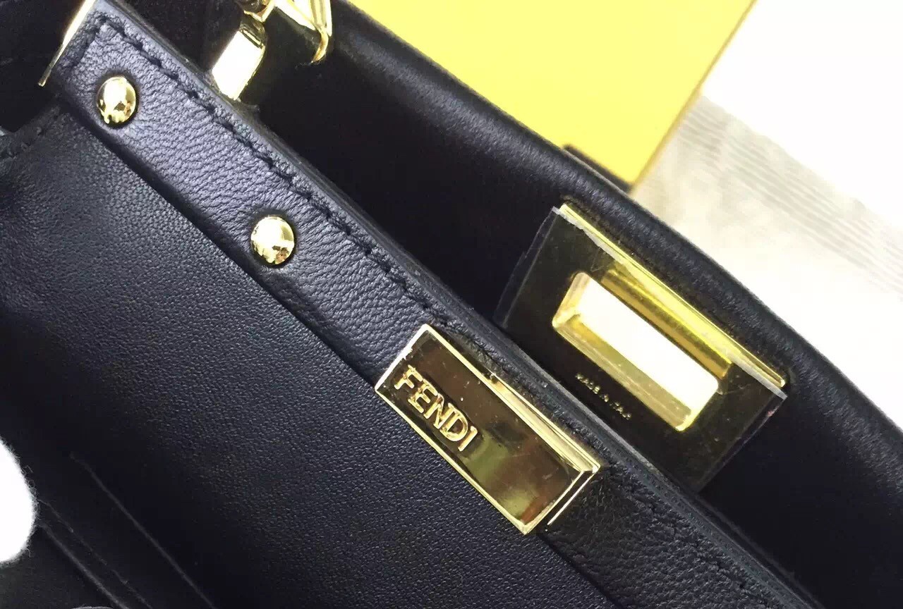 Fendi Peekaboo Mini Bag In Black Nappa Leather 120