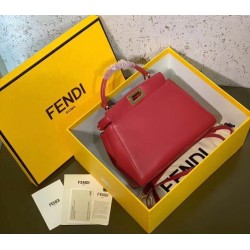 Fendi Peekaboo Mini Bag In Red Nappa Leather 556