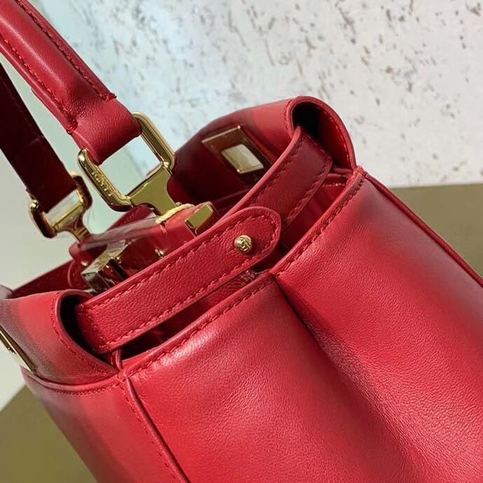 Fendi Peekaboo Mini Bag In Red Nappa Leather 556