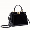 Fendi Peekaboo Mini Bag In Black Patent Calfskin 459