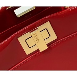 Fendi Peekaboo Mini Bag In Red Patent Calfskin 975