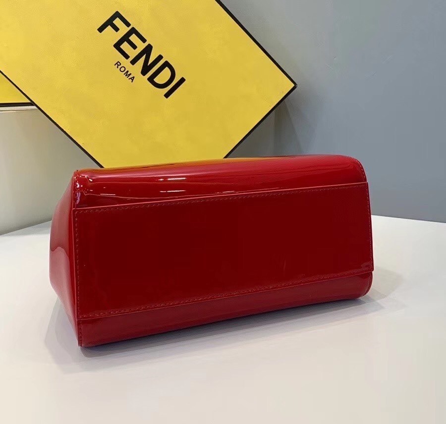 Fendi Peekaboo Mini Bag In Red Patent Calfskin 975