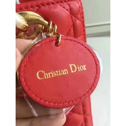 Dior Medium Lady Dior Bag In Red Lambskin 177