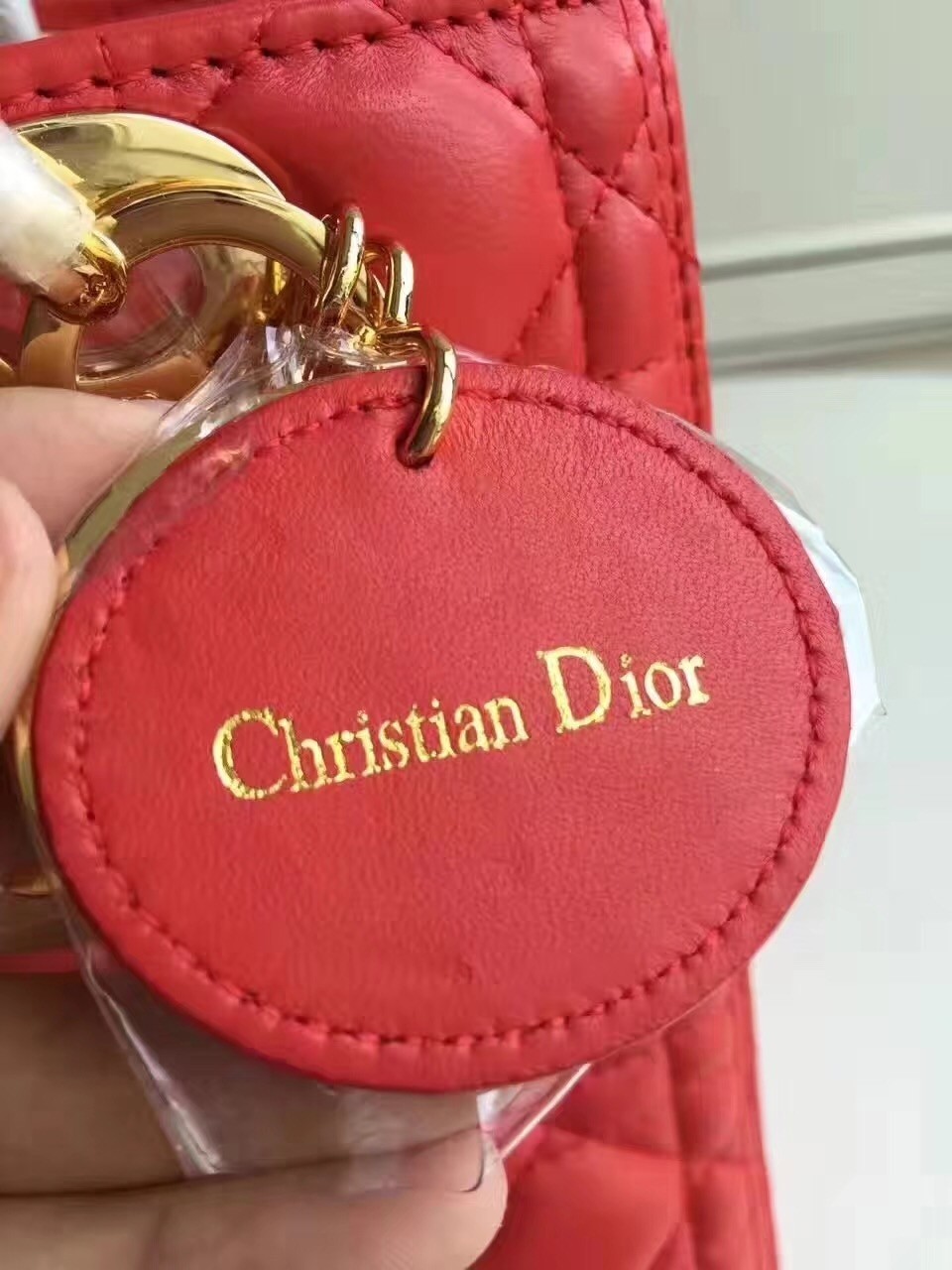 Dior Medium Lady Dior Bag In Red Lambskin 177