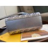 Fendi Peekaboo Mini Bag In Silver Lambskin With FF Sequins 417