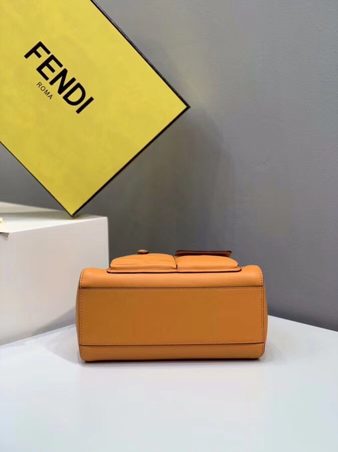 Fendi Peekaboo Mini Pocket Bag In Orange Calfskin 480