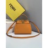 Fendi Peekaboo Mini Pocket Bag In Orange Calfskin 480