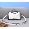 Fendi By The Way Medium Bag In White Printed Leather  674