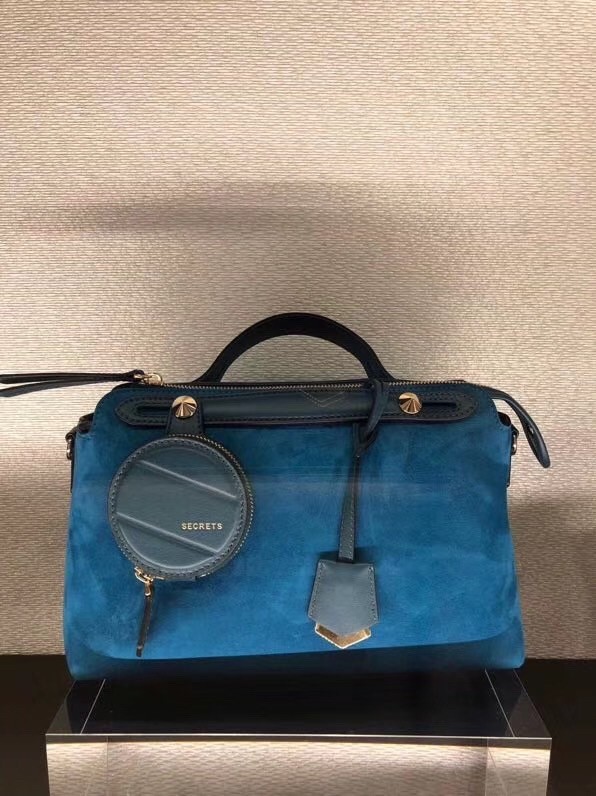 Fendi By The Way Medium Bag In Blue Suede 712