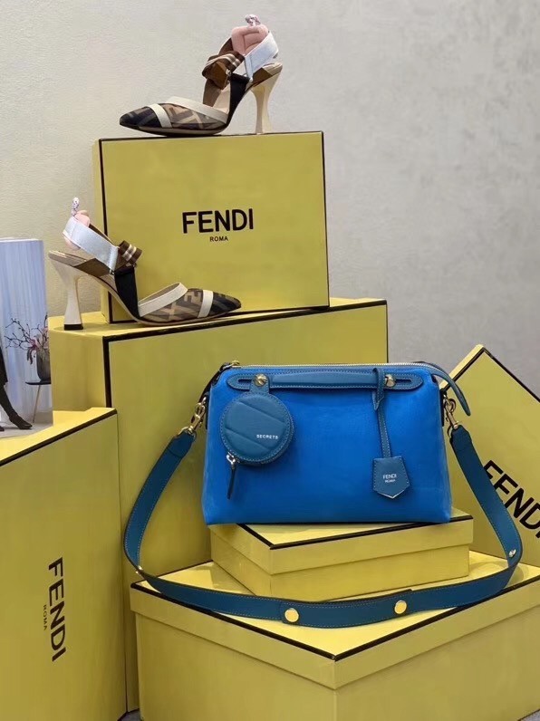 Fendi By The Way Medium Bag In Blue Suede 712