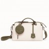 Fendi By The Way Medium Bag In Canvas With Green Leather 091