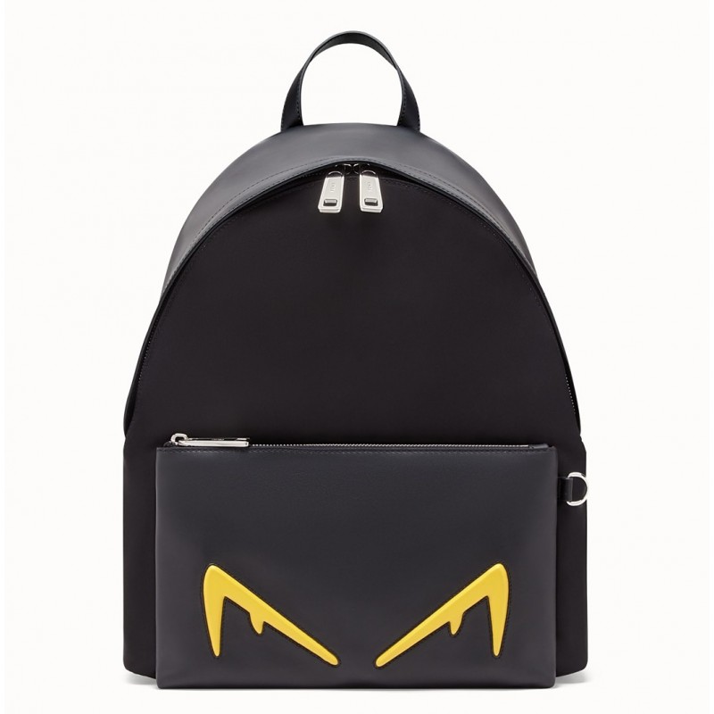 Fendi Diabolic Eyes Nylon And Leather Backpack 691